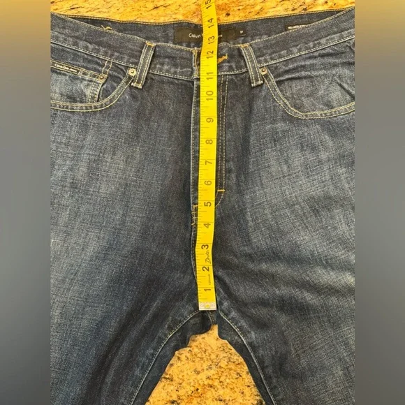 Calvin Klein Jeans Men’s Size 34x32 Denim Blue Jeans Relaxed Straight Leg - Picture 8 of 9